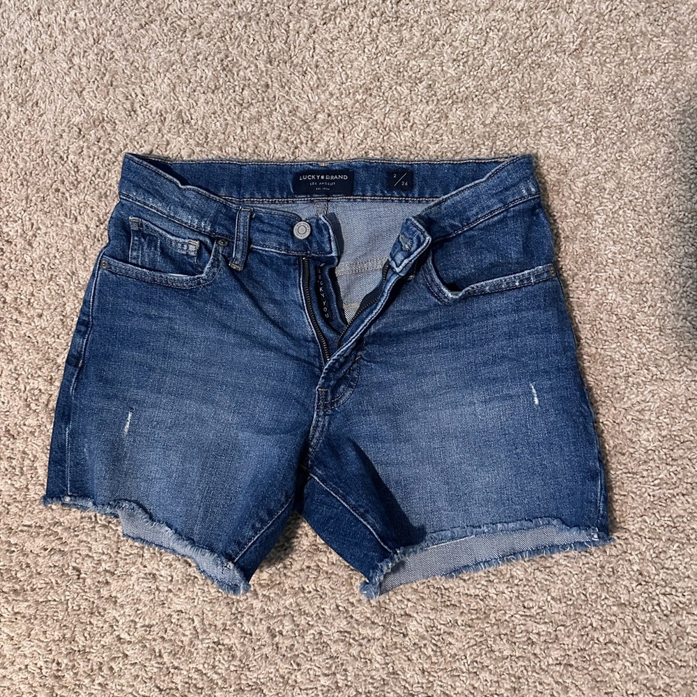 Lucky Brand Denim Cutoff Shorts with Frayed Hem